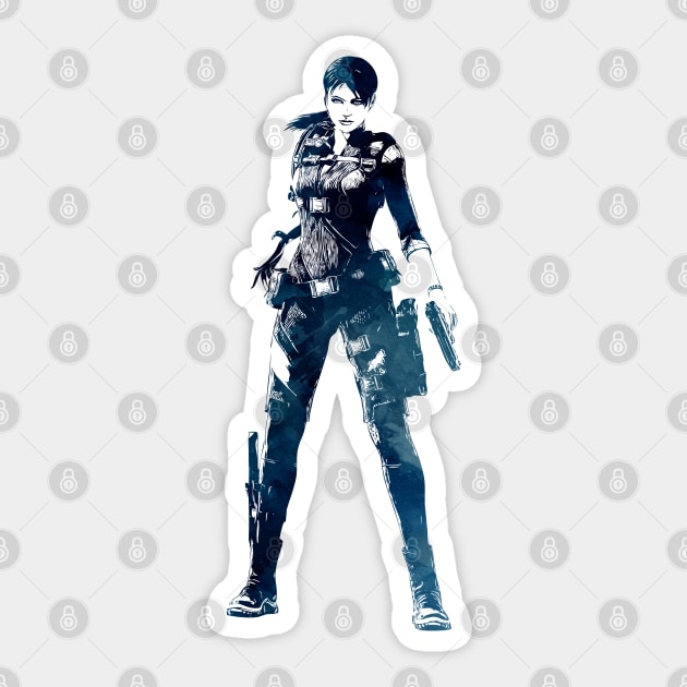 ✪ Jill Valentine ✪ REVELATIONS costume Abstract Stencil Sketch Art Sticker by Naumovski